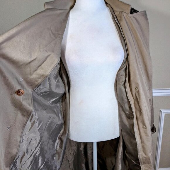 Taupe Double Breasted Trench Coat by Misty Harbor - Picture 8 of 11